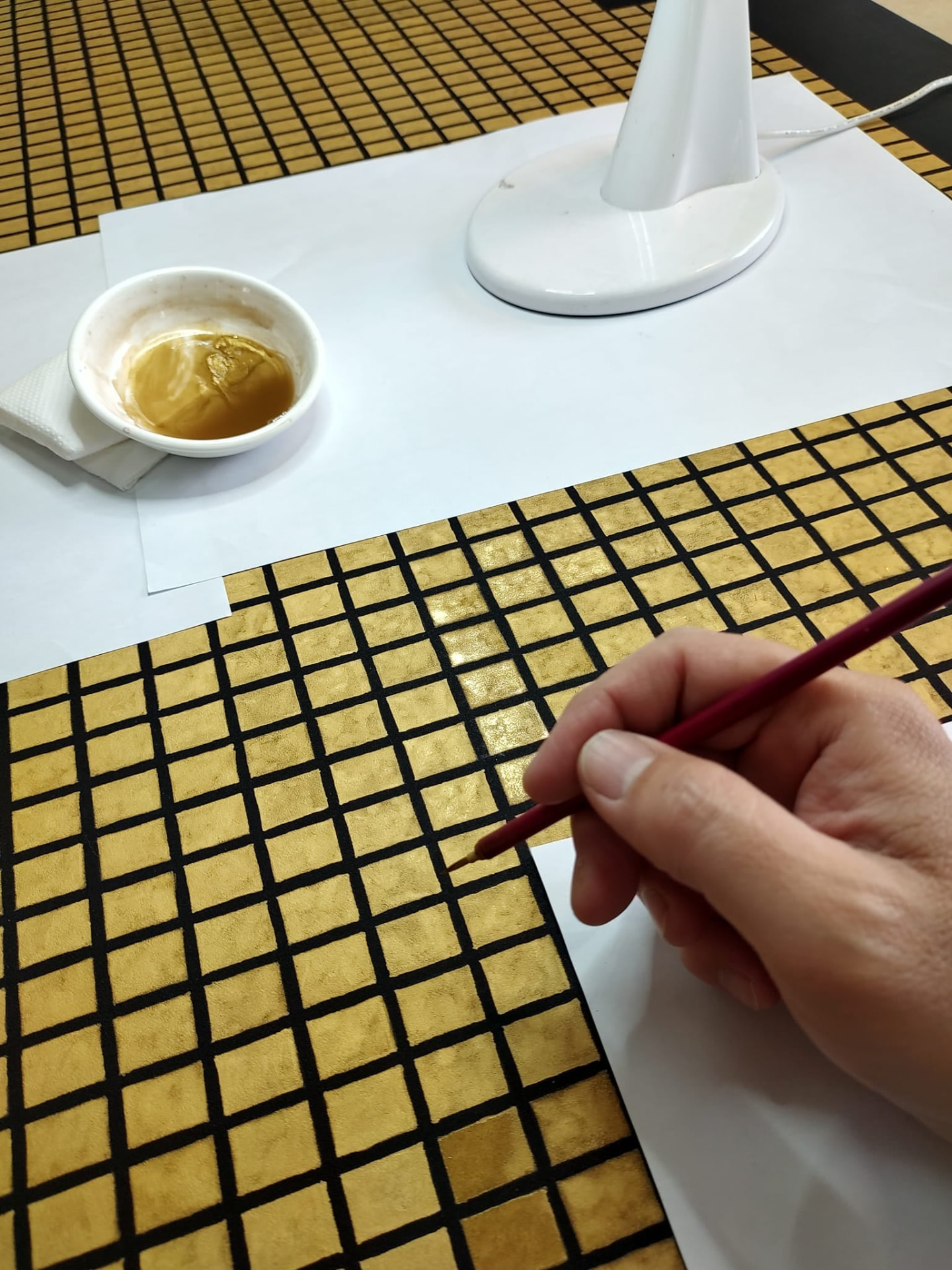礦物顏料作品製作特寫